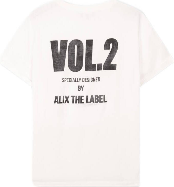 ALIX THE LABEL Dames Tops & T-shirts Ladies Knitted Photoprint T-shirt Wit