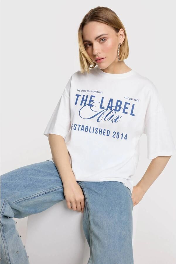 ALIX THE LABEL Dames Tops & T-shirts Ladies Knitted The Label T-shirt Wit - Foto 6