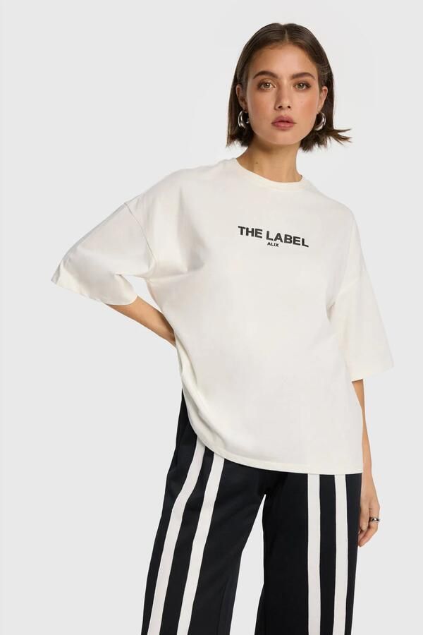 ALIX THE LABEL Dames Tops & T-shirts Ladies Knitted Basic The Label T-shirt Wit - Foto 6