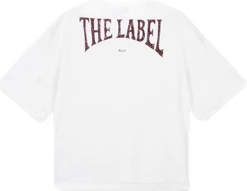 ALIX THE LABEL Dames Tops & T-shirts Back Logo T-shirt Gebroken Wit - Foto 5