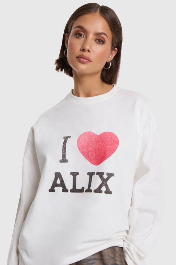 ALIX THE LABEL Dames Tops & T-shirts Ladies Knitted I Love Alix Longsleeve T-shirt Gebroken Wit - Foto 5
