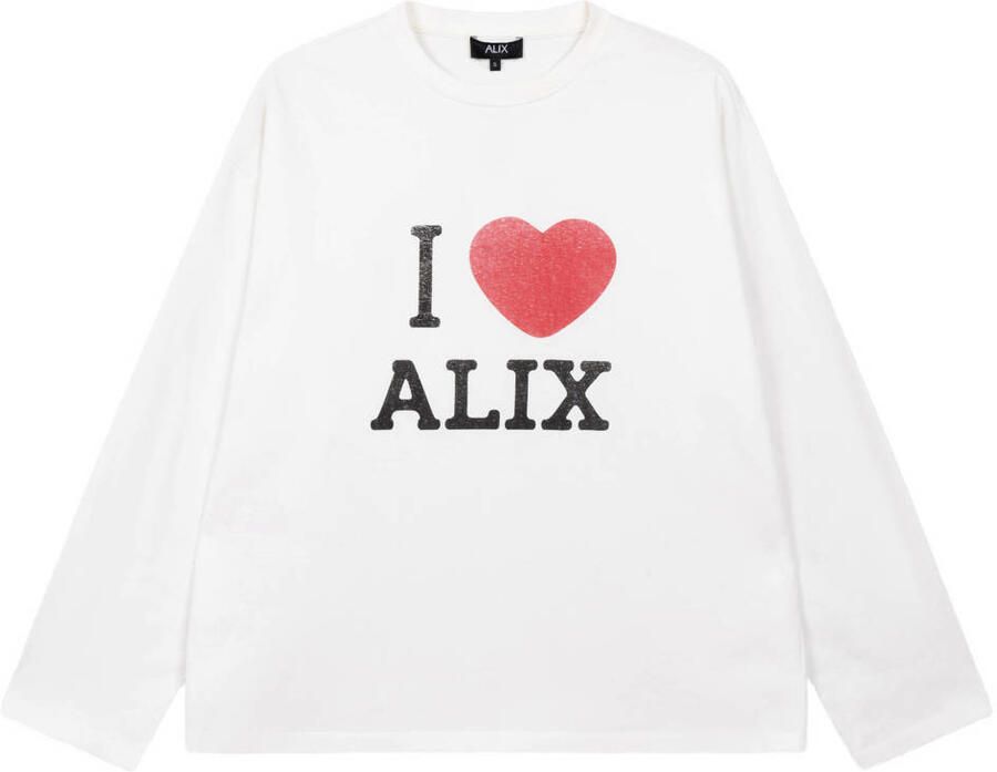 ALIX THE LABEL Dames Tops & T-shirts Ladies Knitted I Love Alix Longsleeve T-shirt Gebroken Wit - Foto 7
