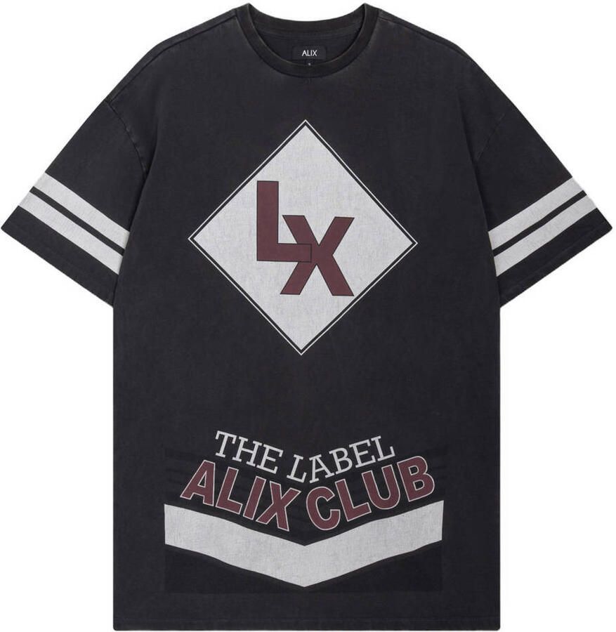 ALIX THE LABEL Dames Tops & T-shirts Ladies Knitted Sporty T-shirt Dress Donkergrijs - Foto 5