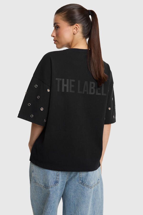 Alix the Label top met studs en backprint zwart - Foto 2
