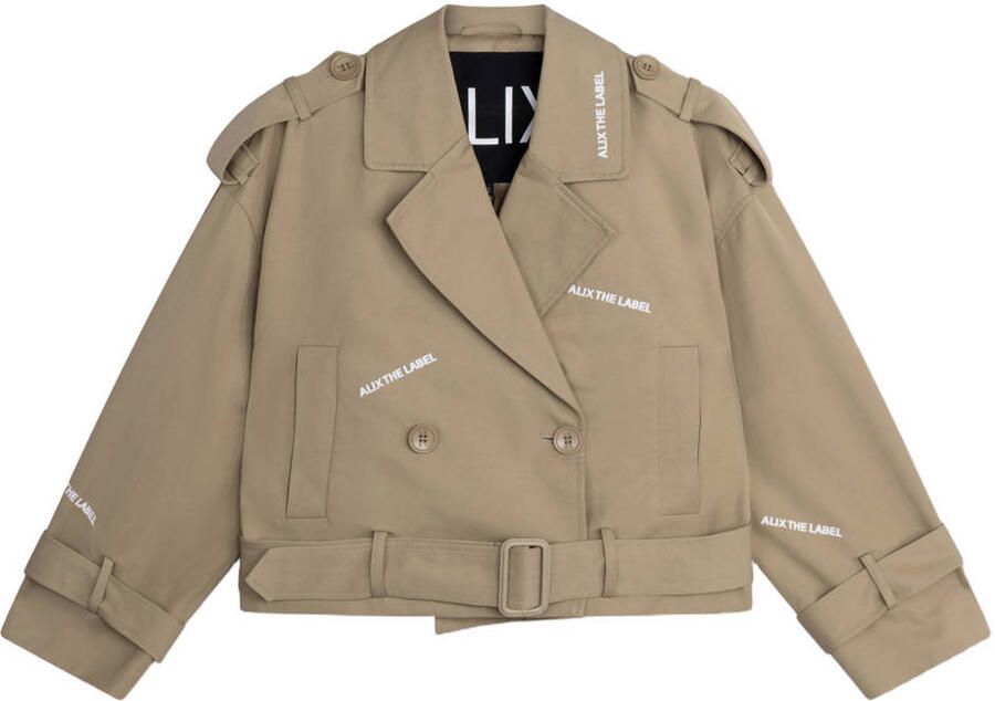 ALIX THE LABEL Dames Jassen Ladies Woven Short Alix Trench Coat Beige - Foto 6