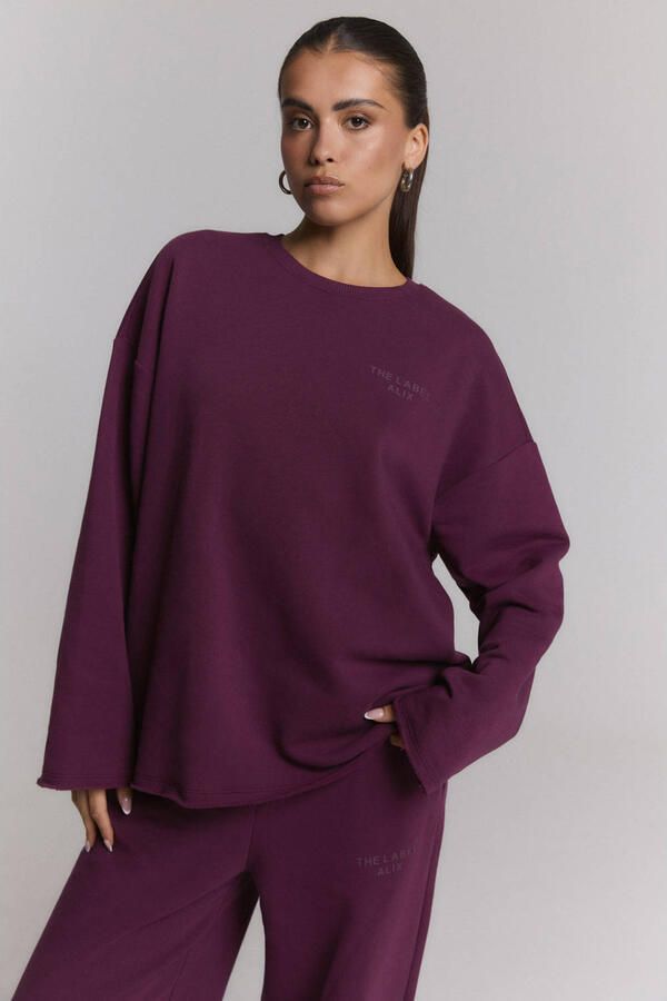 ALIX THE LABEL Dames Truien & Vesten Ladies Knitted The Label Sweater Bordeaux - Foto 4
