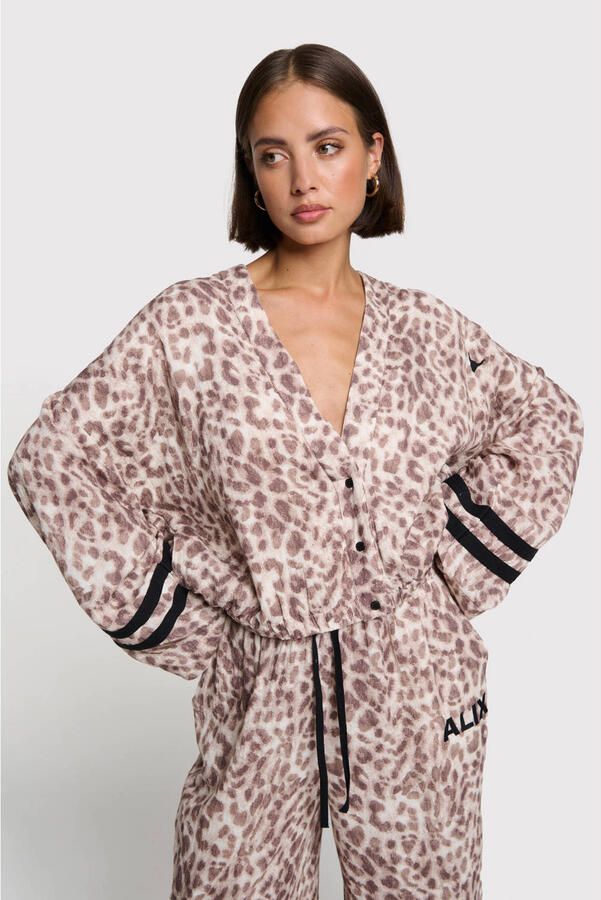 ALIX THE LABEL Dames Jassen Ladies Woven Sporty Animal Jacket Beige - Foto 5