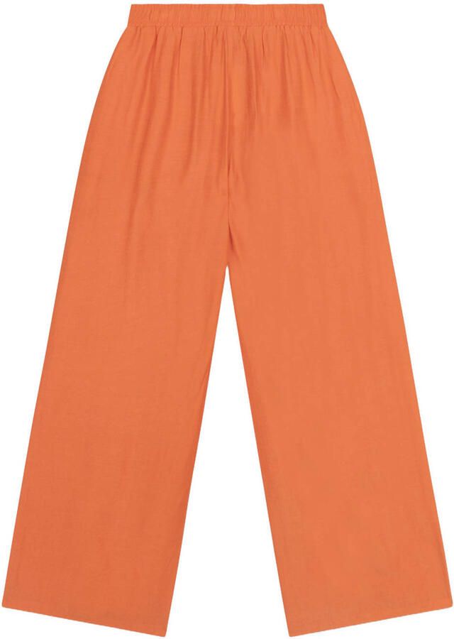 Alix the Label viscose high waist loose fit broek oranje - Foto 2