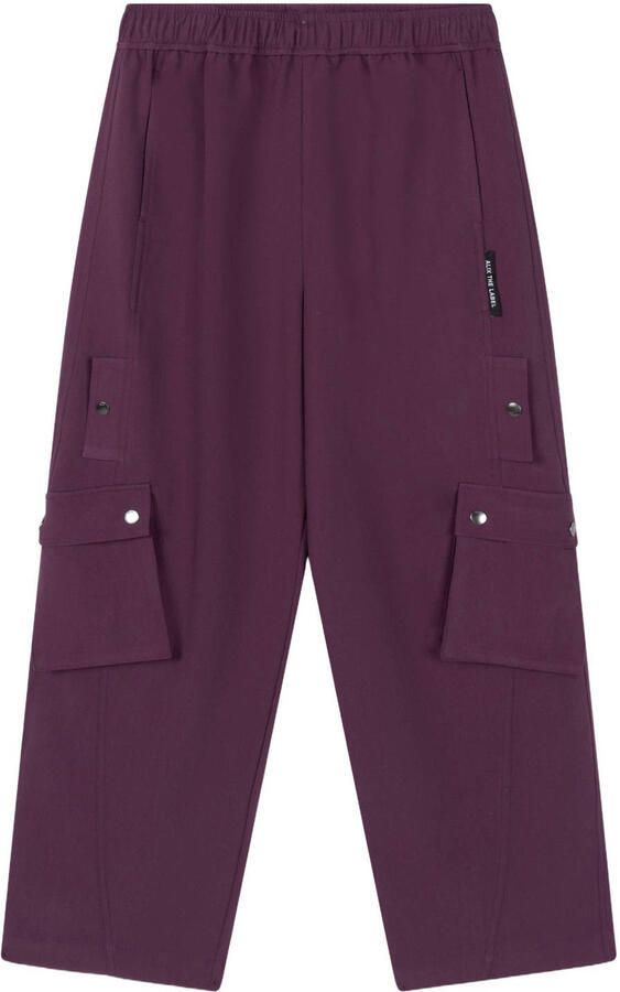 Alix the Label wide leg cargobroek aubergine - Foto 2