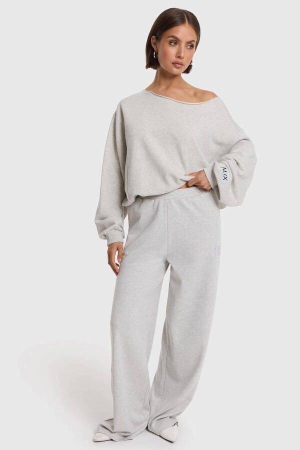 Alix the Label wide leg casual broek grijs