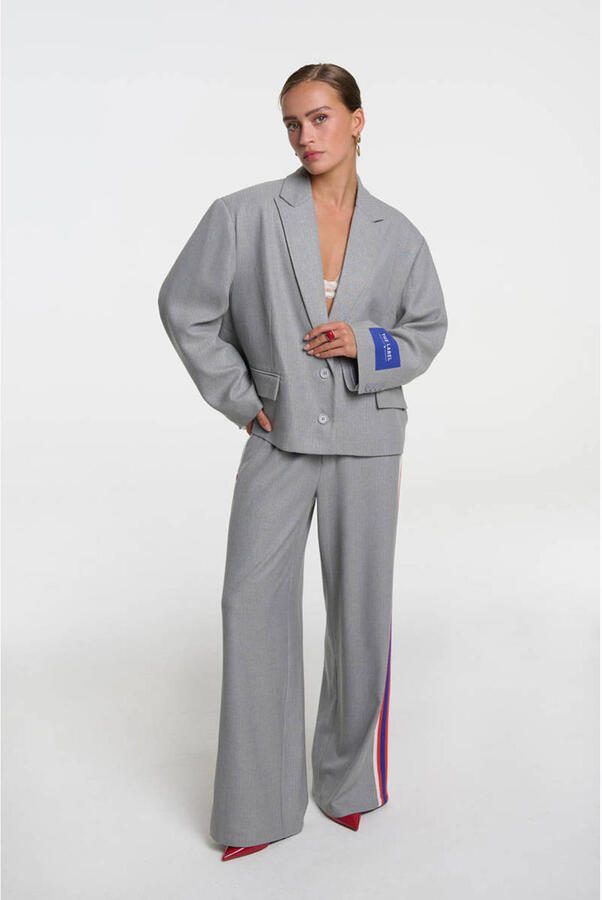Alix the Label wide leg high waist broek grijs - Foto 1