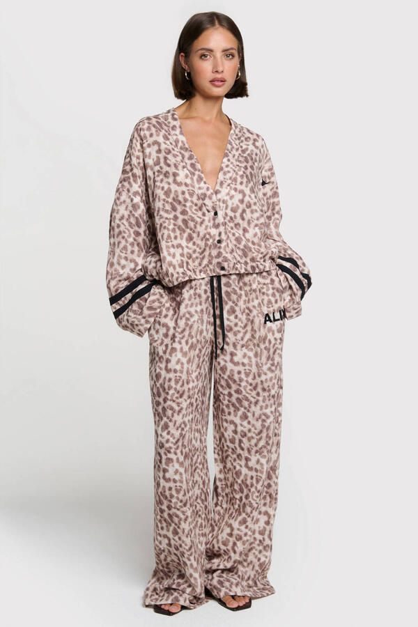 Alix the Label wide leg high waist casual broek met dierenprint bruin - Foto 4