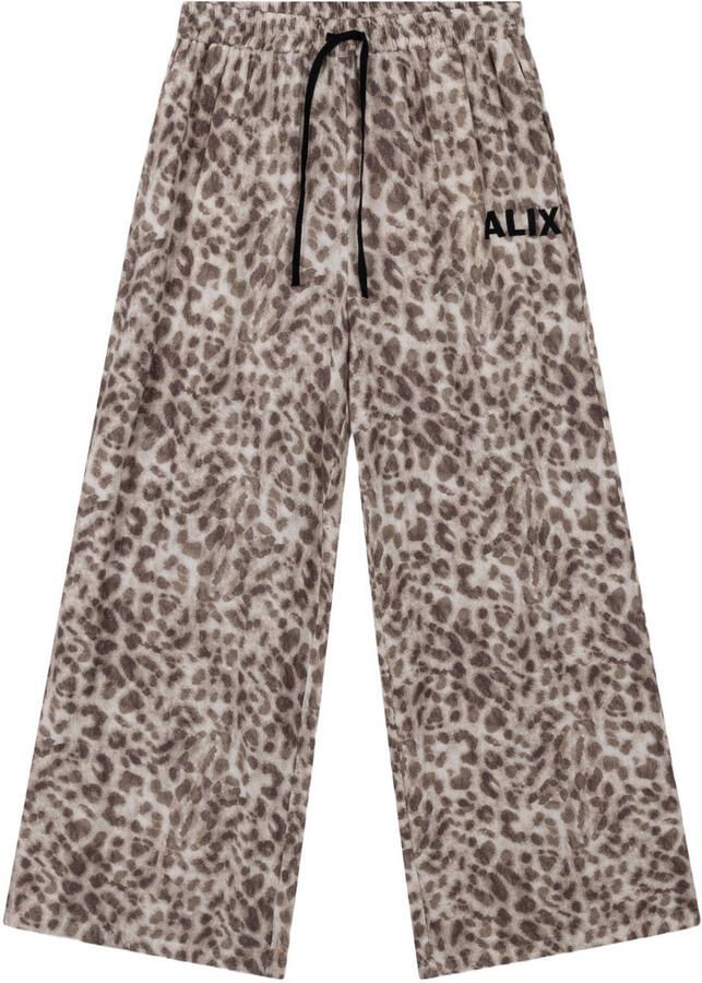 Alix the Label wide leg high waist casual broek met dierenprint bruin - Foto 5