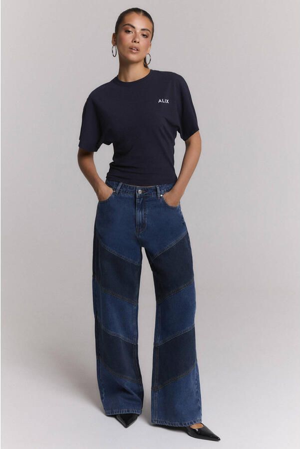 Alix the Label wide leg jeans mediumblauw