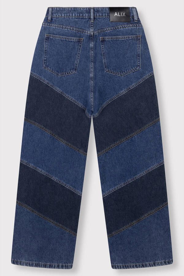 Alix the Label wide leg jeans mediumblauw - Foto 3
