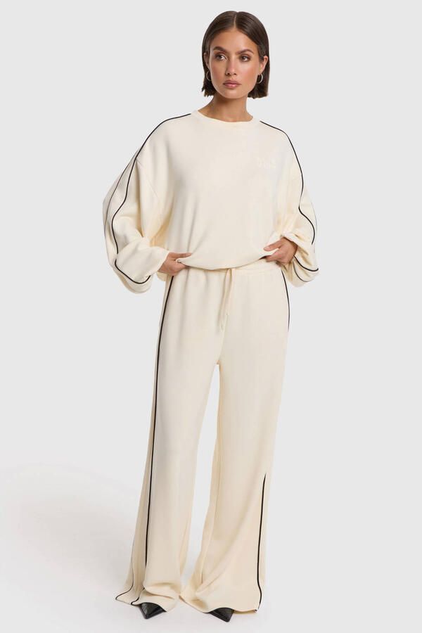 Alix the Label wide leg joggingbroek crème