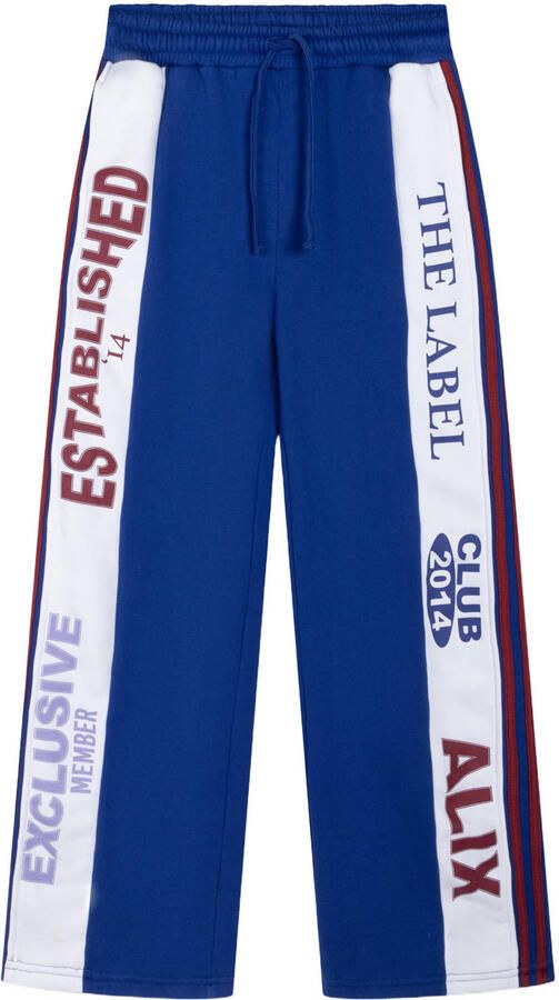 ALIX THE LABEL Dames Broeken Ladies Knitted Logo Tape Pants Blauw - Foto 5