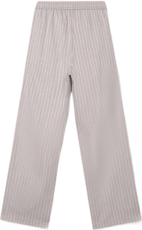 ALIX THE LABEL Dames Broeken Ladies Woven Pinstripe Pants Lichtgrijs