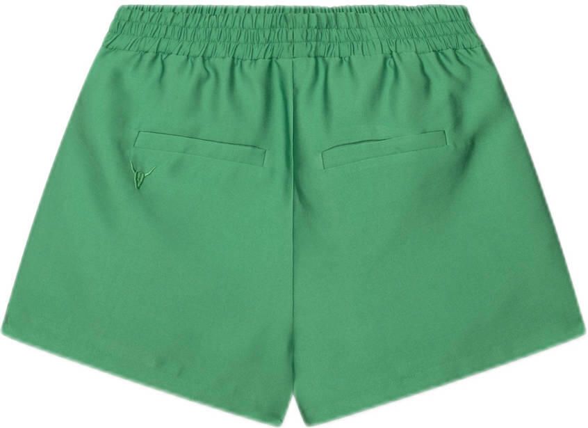 ALIX THE LABEL Dames Broeken Ladies Woven Embellished Satin Shorts Groen