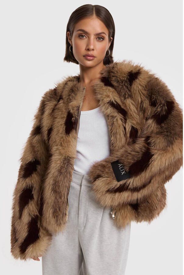 Alix the Label winter faux fur jas camel