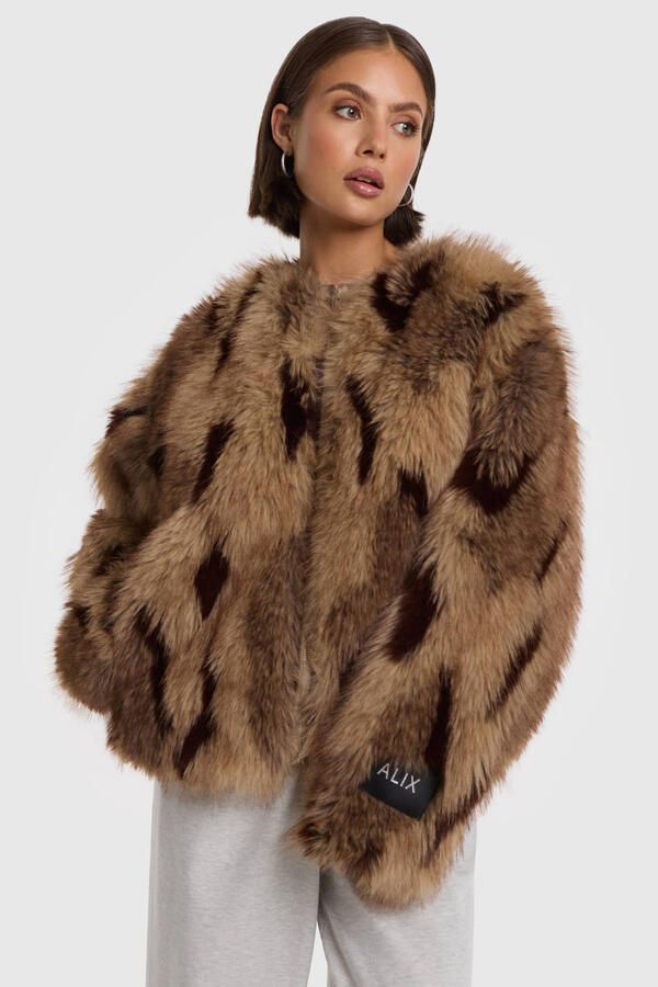 Alix the Label winter faux fur jas camel - Foto 3