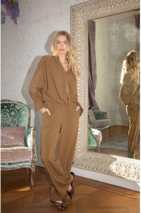 AMAYA AMSTERDAM Dames Blouses Hailey Bruin - Foto 7