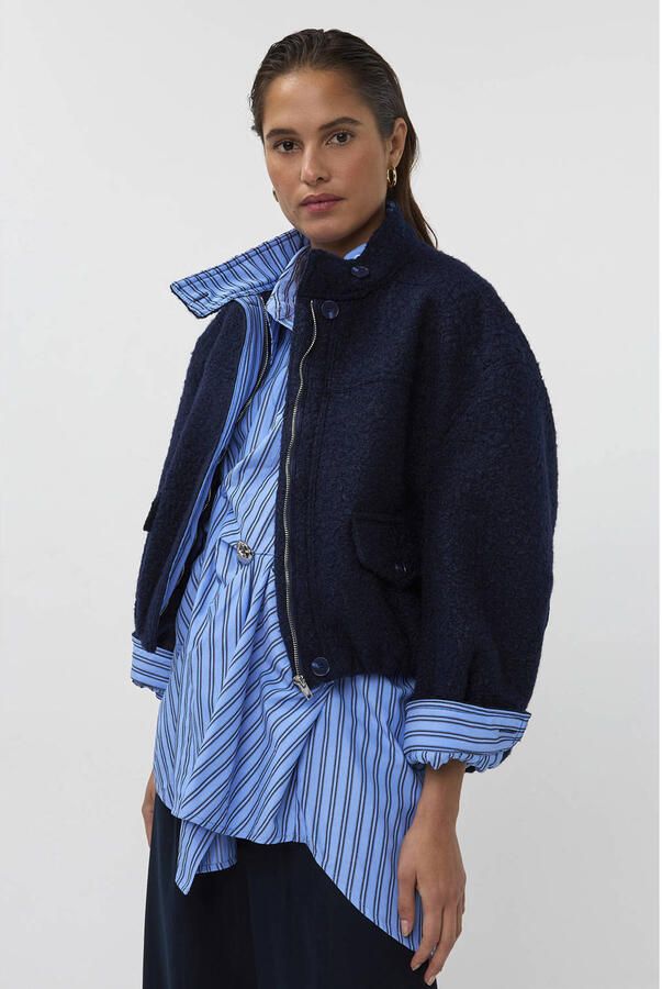 AMAYA Amsterdam bouclé bomberjack donkerblauw - Foto 3