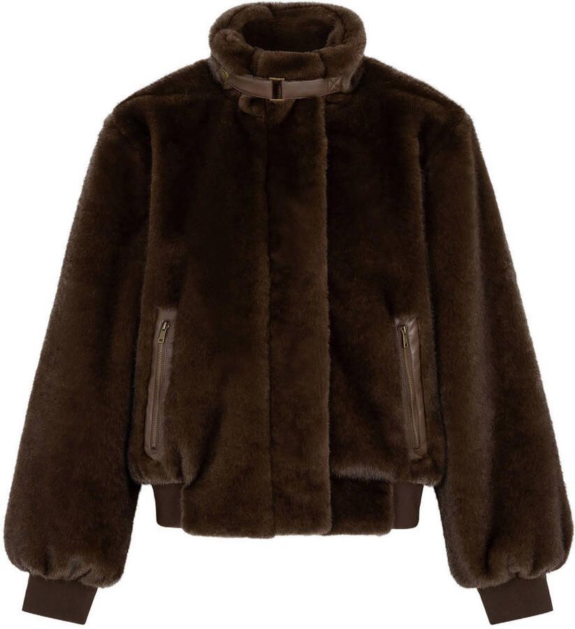 AMAYA Amsterdam faux fur jas donkerbruin - Foto 2
