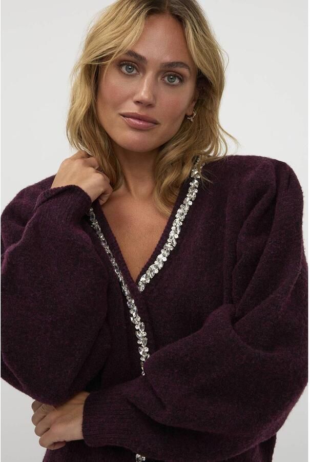 AMAYA AMSTERDAM Dames Truien & Vesten Sia Knitwear Bordeaux - Foto 6