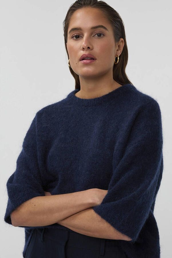 AMAYA Amsterdam gebreide trui met wol donkerblauw - Foto 3
