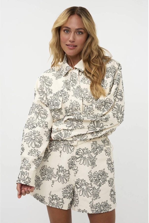 AMAYA Amsterdam high waist gebloemde casual short beige - Foto 5