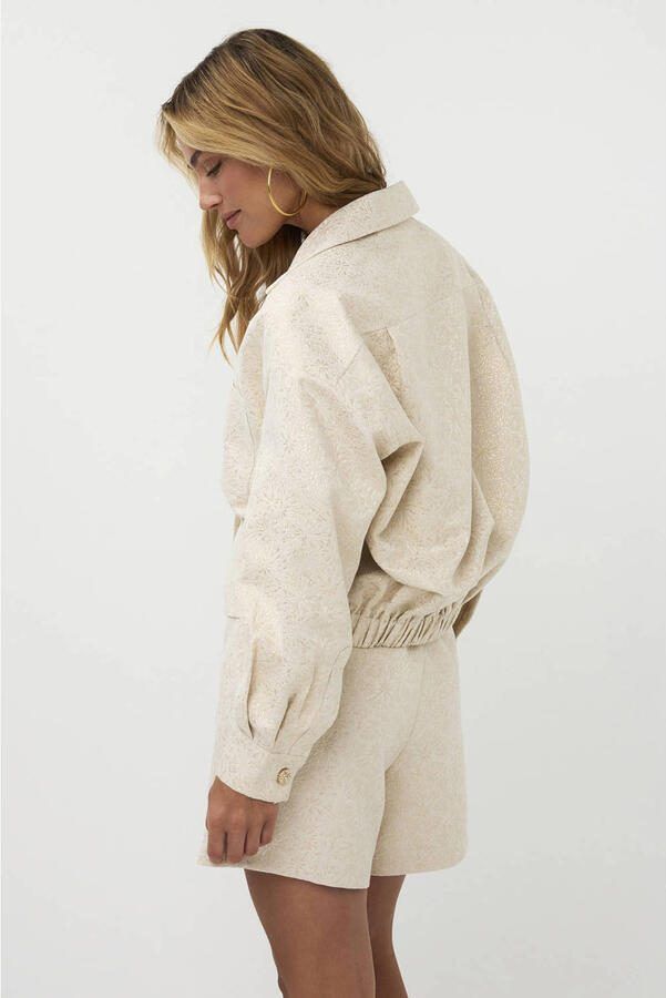 AMAYA Amsterdam high waist gebloemde casual short beige - Foto 6