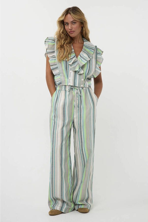 AMAYA Amsterdam high waist gestreepte broek multi
