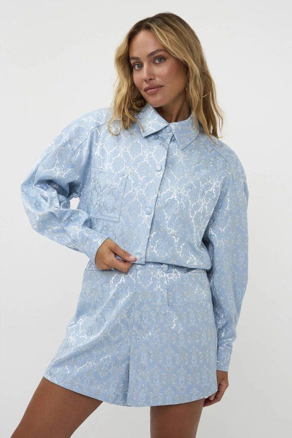 AMAYA Amsterdam jasje met paisley print lichtblauw