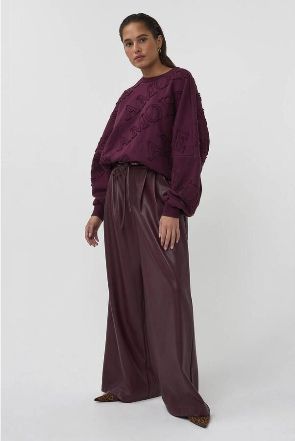 AMAYA Amsterdam katoenen sweater met print donkerrood - Foto 2