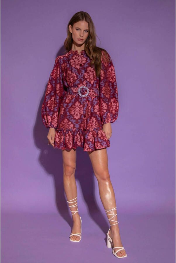 AMAYA Amsterdam korte jurk met paisley print roze - Foto 5