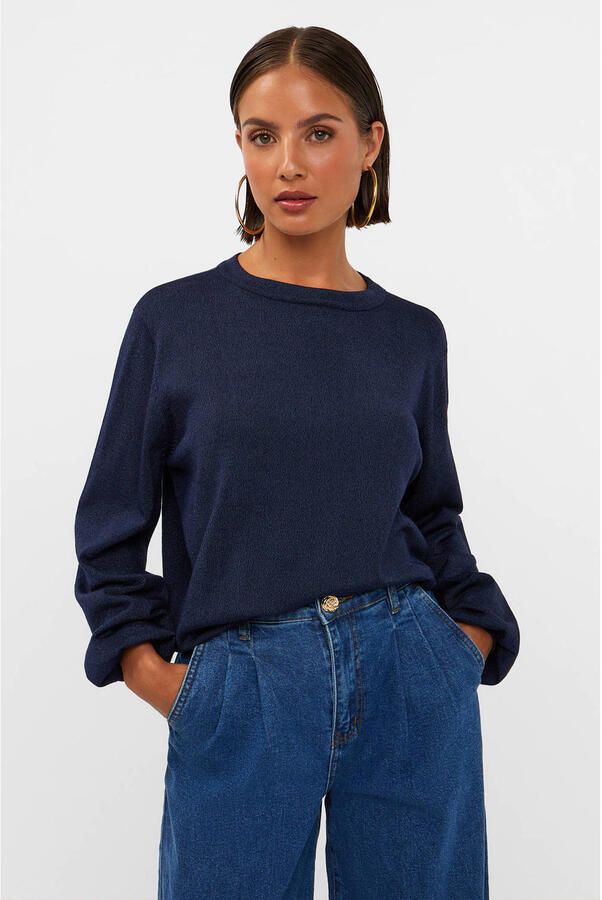 AMAYA Amsterdam pullover met glitters donkerblauw