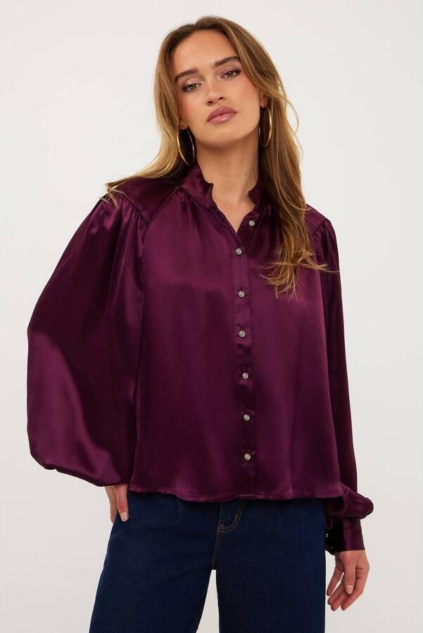 AMAYA AMSTERDAM Dames Blouses Auora Blouse Bordeaux - Foto 5
