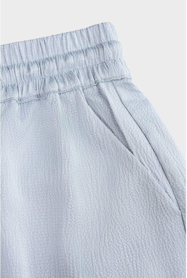 AMAYA Amsterdam satijnen high waist broek lichtblauw - Foto 6