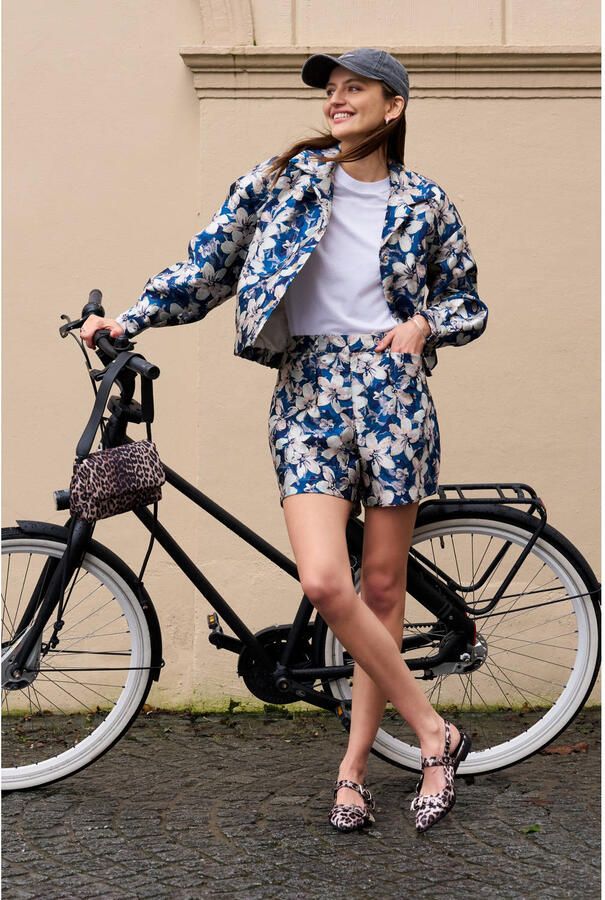 AMAYA Amsterdam straight high waist casual short blauw - Foto 2