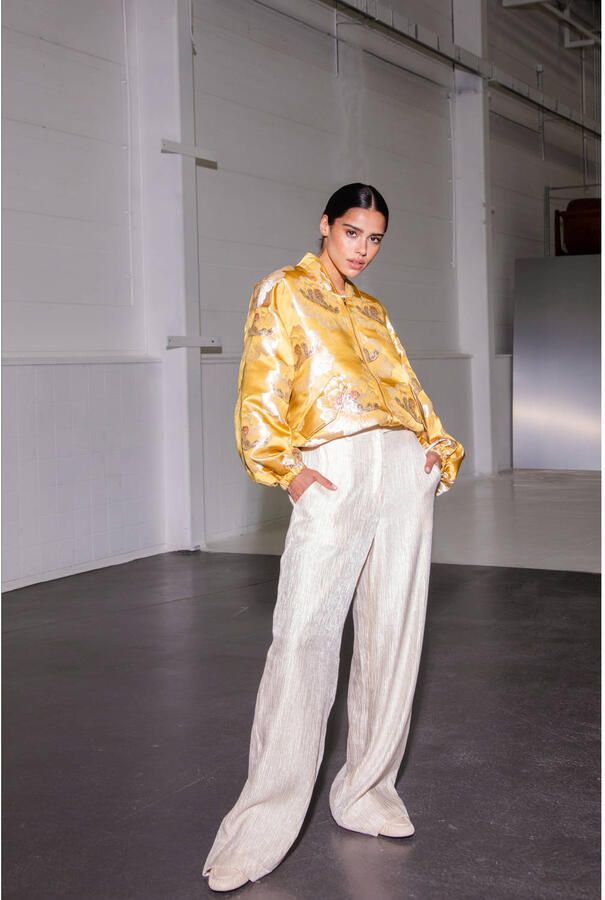 AMAYA Amsterdam straight regular waist broek ecru - Foto 5