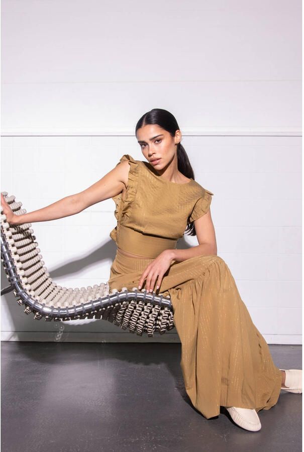 AMAYA AMSTERDAM Dames Tops & T-shirts Dillia Top Camel - Foto 2