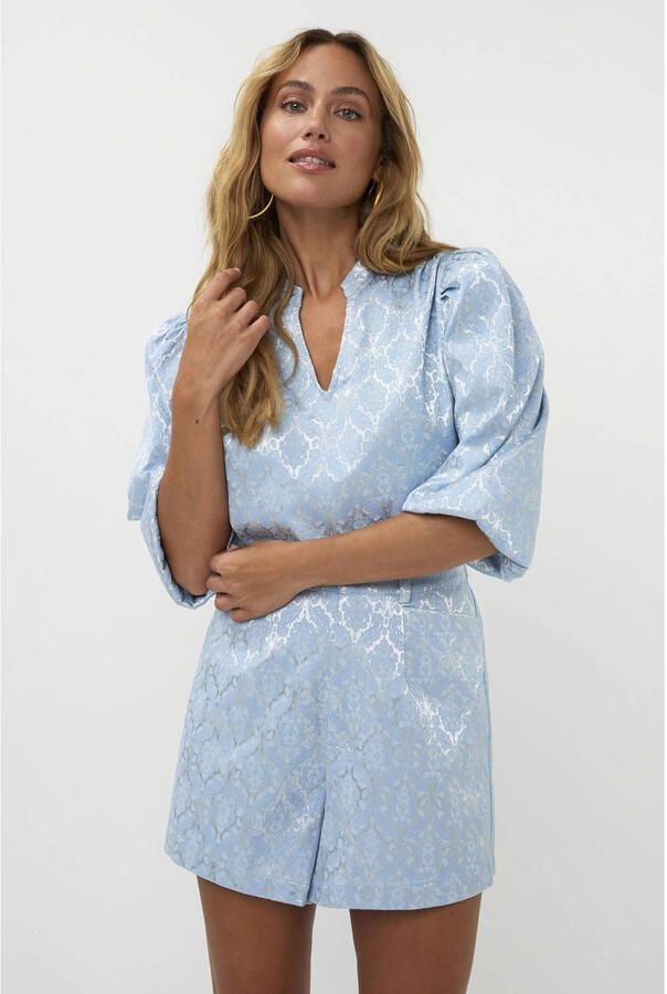AMAYA Amsterdam top met paisley print lichtblauw