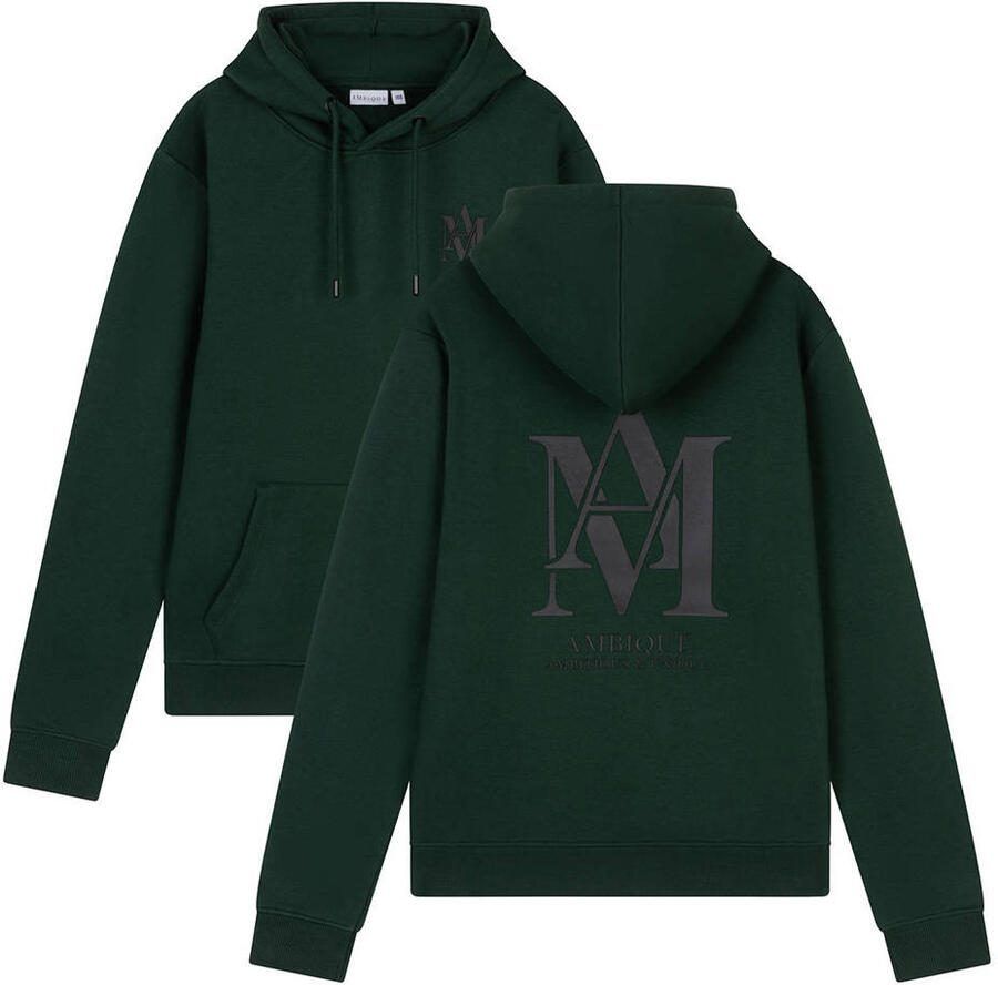 Ambique hoodie met backprint donkergroen
