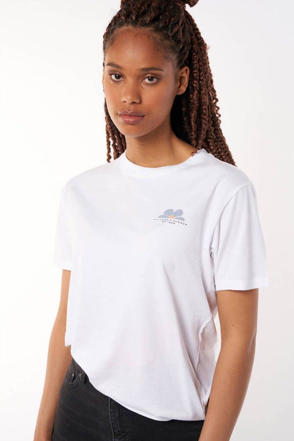 America Today T-shirt Eames met printopdruk wit