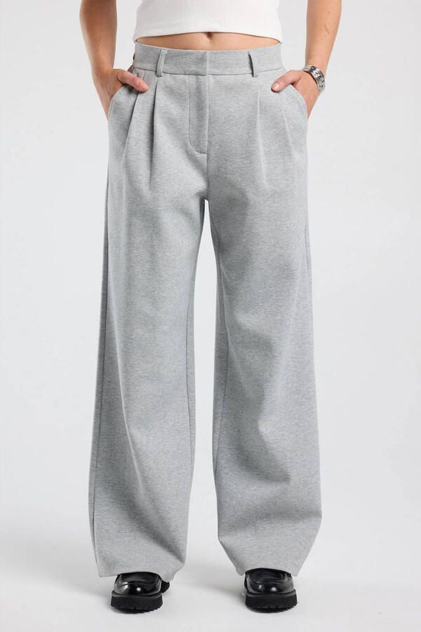 America Today barrel broek met plooien grijs - Foto 2