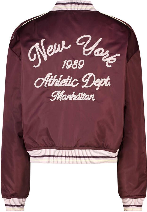 America Today baseball jacket met patches en backprint donkerrood - Foto 2