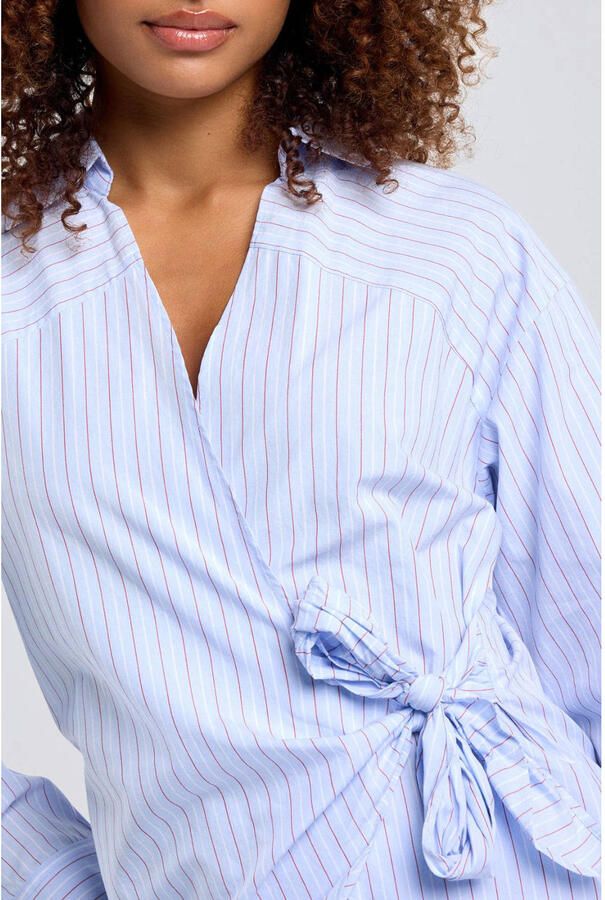 America Today blouse met krijtstreep blauw - Foto 2
