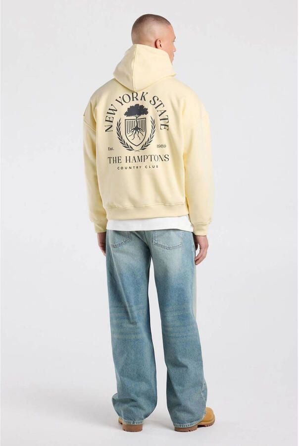 America Today boxy hoodie met backprint geel - Foto 2