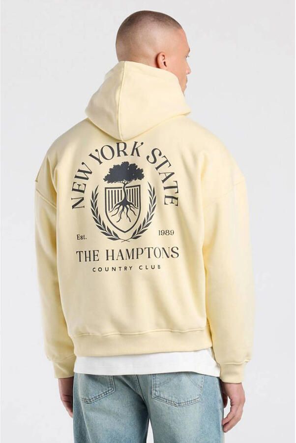 America Today boxy hoodie met backprint geel - Foto 3